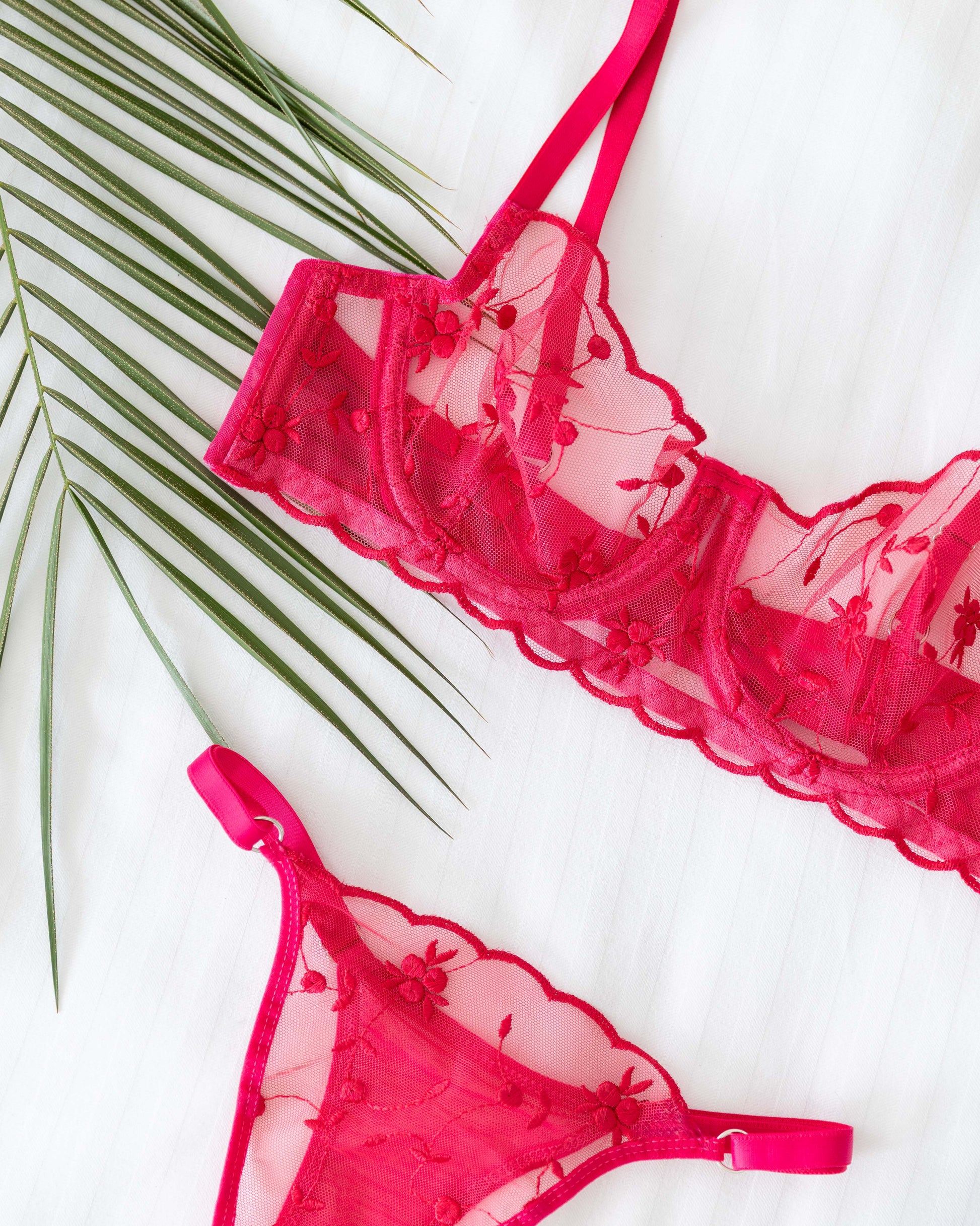 Alpha Fuşya Desteksiz Bralet Takım
