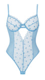 AMOUR TRANSPARAN MAVİ KALP DESENLİ BODYSUIT 1