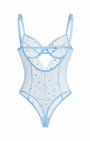 AMOUR TRANSPARAN MAVİ KALP DESENLİ BODYSUIT 2