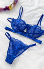 ASTRAL SAKS MAVİSİ DANTELLİ BRALET TAKIM 3