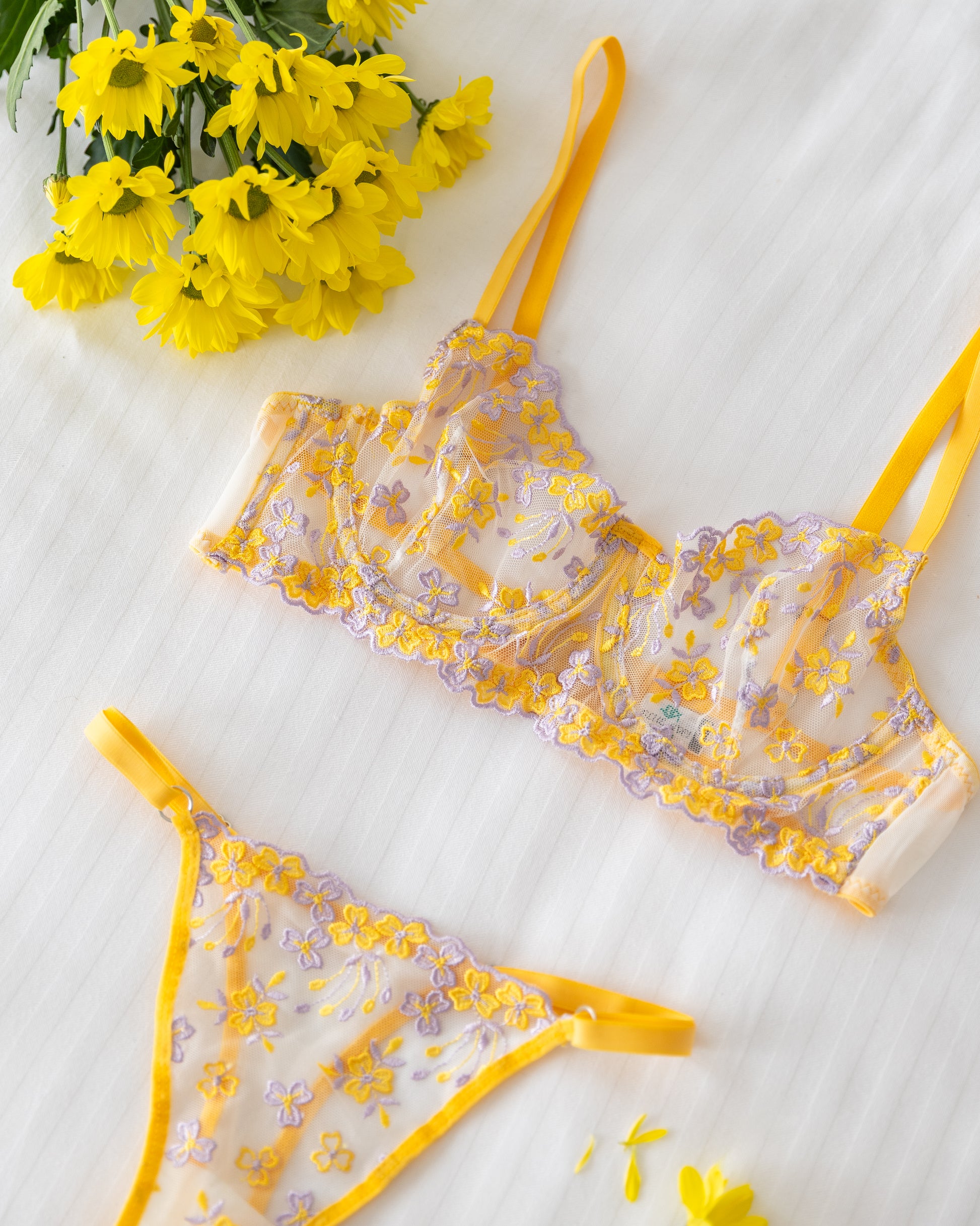 Cham Sarı Desteksiz Bralet Takım