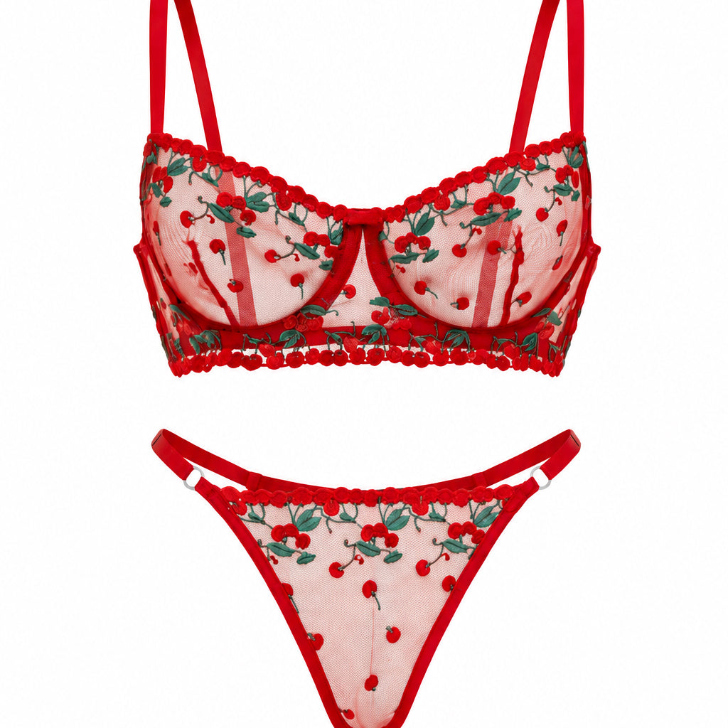 CHERRY KIRMIZI KİRAZLI DESTEKSİZ BRALET TAKIM 1