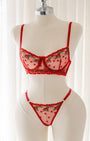 Cherry Kırmızı Kirazlı Desteksiz Bralet Takım
