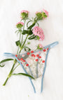 Flora Çiçekli Mavi Desteksiz Bralet Takım