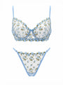 JARDIN ÇİÇEKLİ MAVİ BRALET TAKIM 1