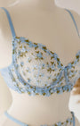 Jardin Çiçekli Mavi Bralet Takım