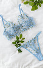 JARDIN ÇİÇEKLİ MAVİ BRALET TAKIM 2