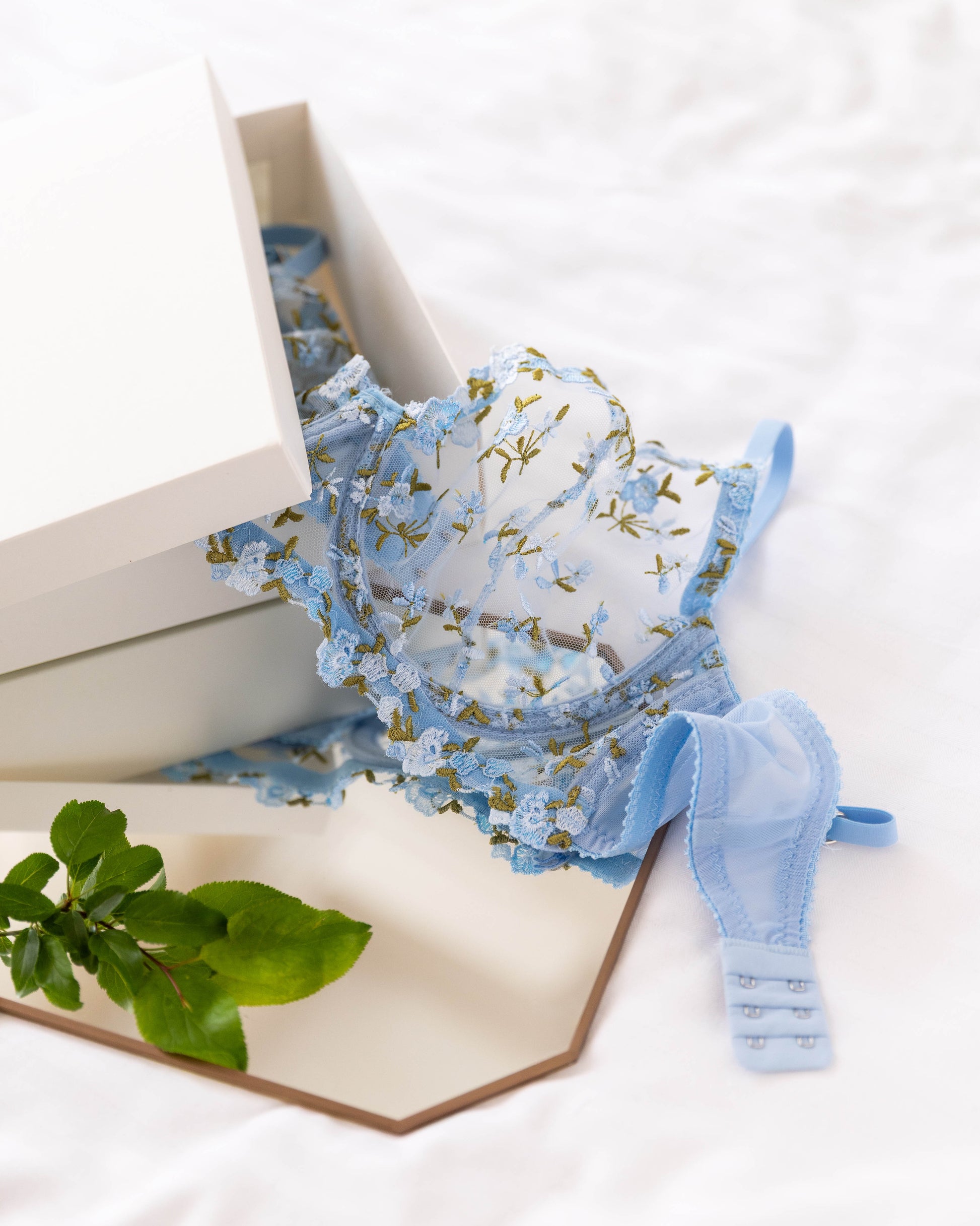 Jardin Çiçekli Mavi Bralet Takım