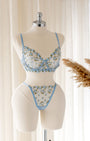 Jardin Çiçekli Mavi Bralet Takım