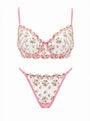JARDIN ÇİÇEKLİ PEMBE BRALET TAKIM 1