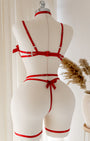 Lamia Kırmızı Kurdela Detaylı Harness Set