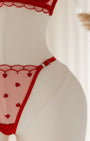 Love Kırmızı Desteksiz Bralet Takım