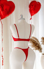 Love Kırmızı Desteksiz Bralet Takım