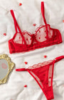 Love Kırmızı Desteksiz Bralet Takım