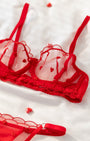 Love Kırmızı Desteksiz Bralet Takım