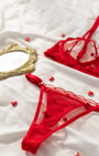 Love Kırmızı Desteksiz Bralet Takım