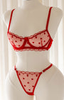 Love Kırmızı Desteksiz Bralet Takım