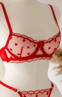 Love Kırmızı Desteksiz Bralet Takım