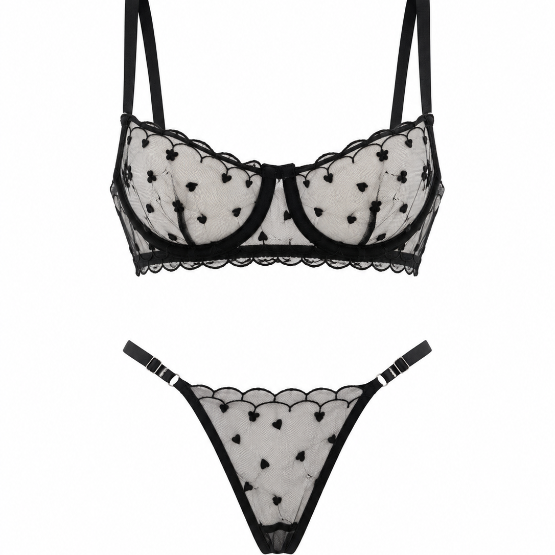 LOVE SİYAH DESTEKSİZ BRALET TAKIM 1