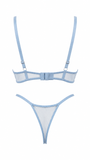 LUNA ÇİÇEKLİ MAVİ DESTEKSİZ BRALET TAKIM 2