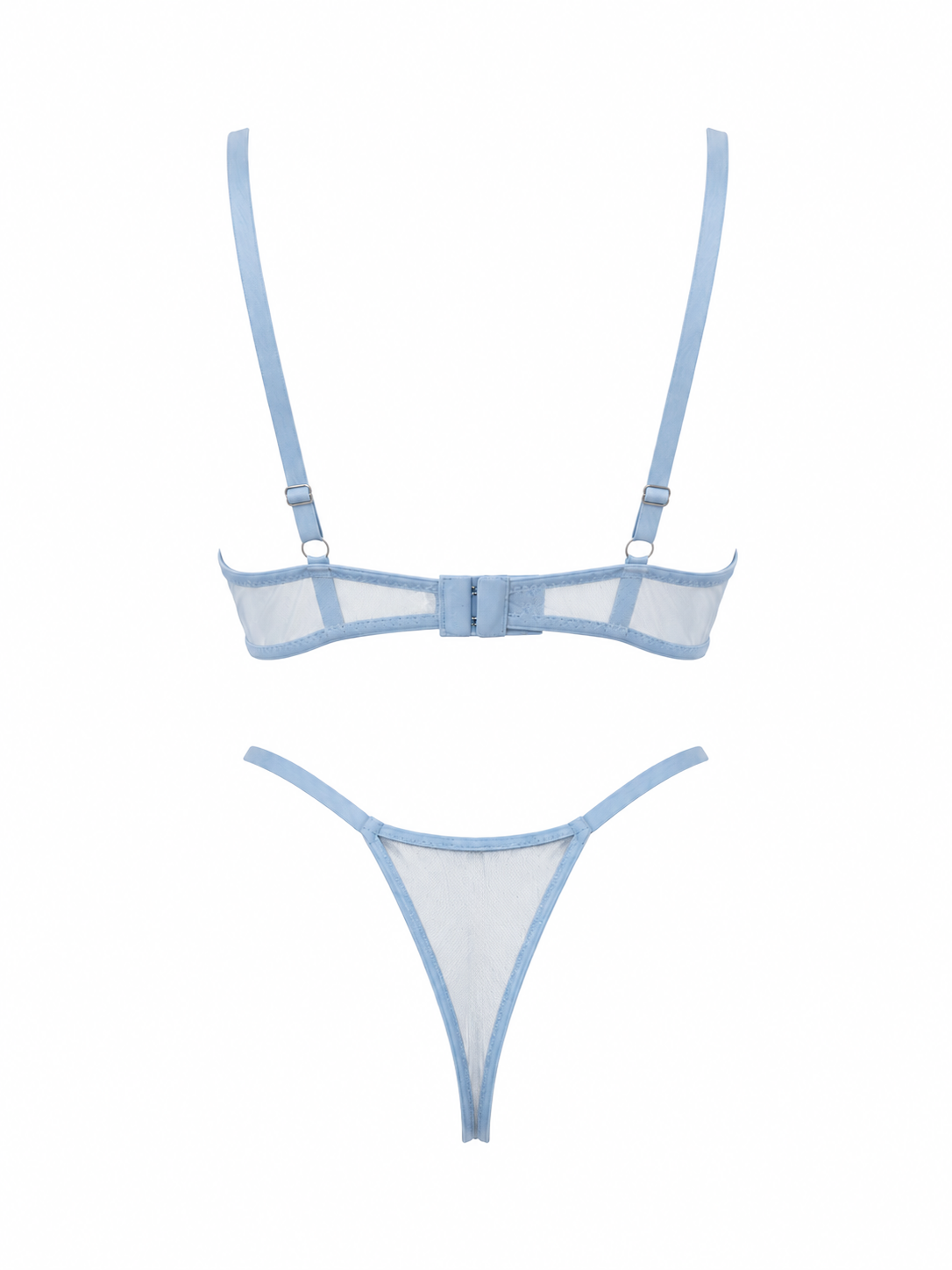 LUNA ÇİÇEKLİ MAVİ DESTEKSİZ BRALET TAKIM 2