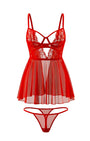 MORGANA KIRMIZI TÜL FANTEZİ BABYDOLL 1