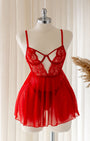 Morgana Kırmızı Tül Fantezi Babydoll