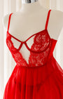 Morgana Kırmızı Tül Fantezi Babydoll