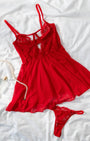 Morgana Kırmızı Tül Fantezi Babydoll