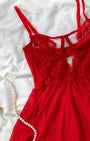 Morgana Kırmızı Tül Fantezi Babydoll