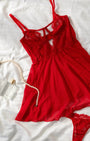 Morgana Kırmızı Tül Fantezi Babydoll