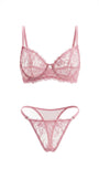 PINKY PEMBE DANTELLİ BRALET TAKIM 1