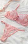 Pinky Pembe Dantelli Bralet Takım
