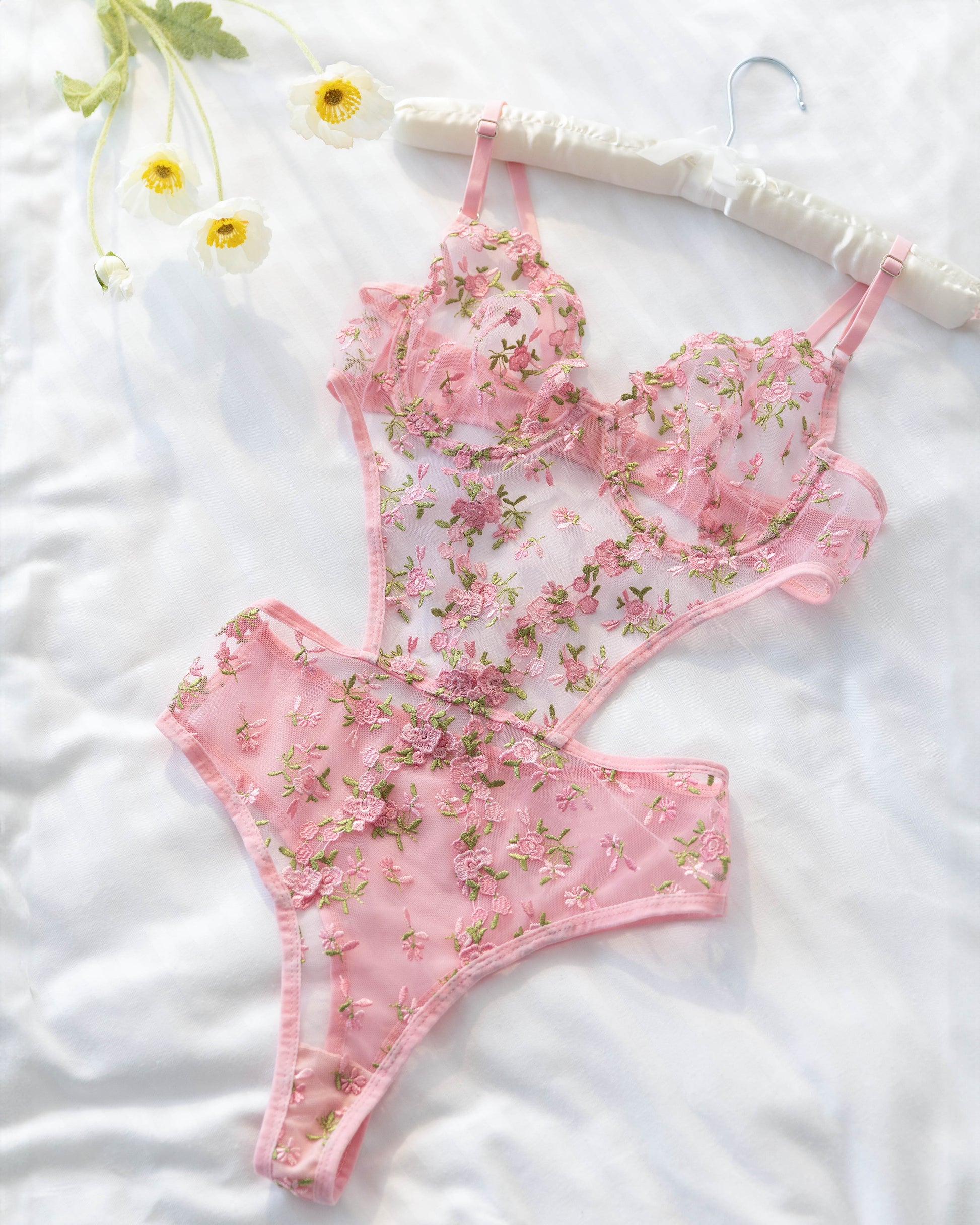 PIXIE ÇİÇEKLİ PEMBE BODYSUIT 2