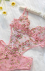 Pixie Çiçekli Pembe Bodysuit