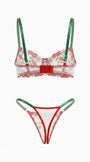 RUBY ÇİÇEKLİ KIRMIZI DESTEKSİZ BRALET TAKIM 2