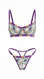 RUBY ÇİÇEKLİ MOR DESTEKSİZ BRALET TAKIM 1