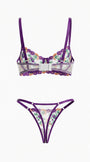 RUBY ÇİÇEKLİ MOR DESTEKSİZ BRALET TAKIM 2