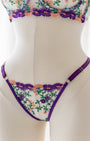Ruby Çiçekli Mor Desteksiz Bralet Takım