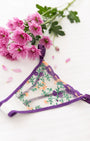 Ruby Çiçekli Mor Desteksiz Bralet Takım