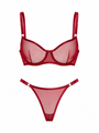 VELVET BORDO TÜL DESTEKSİZ BRALET TAKIM 1