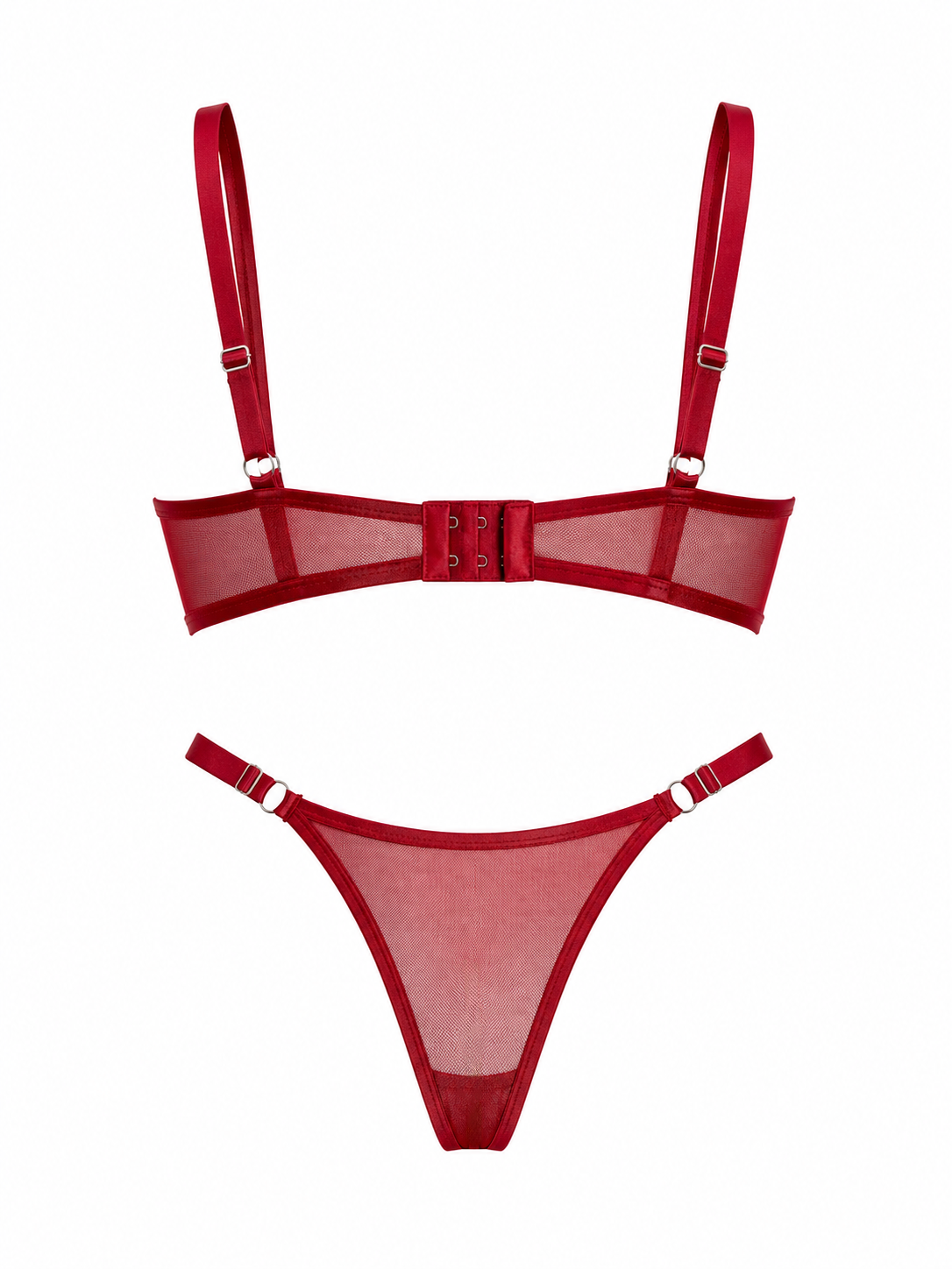 VELVET BORDO TÜL DESTEKSİZ BRALET TAKIM 2