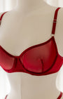 Velvet Bordo Tül Desteksiz Bralet Takım