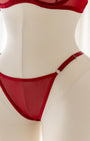 Velvet Bordo Tül Desteksiz Bralet Takım