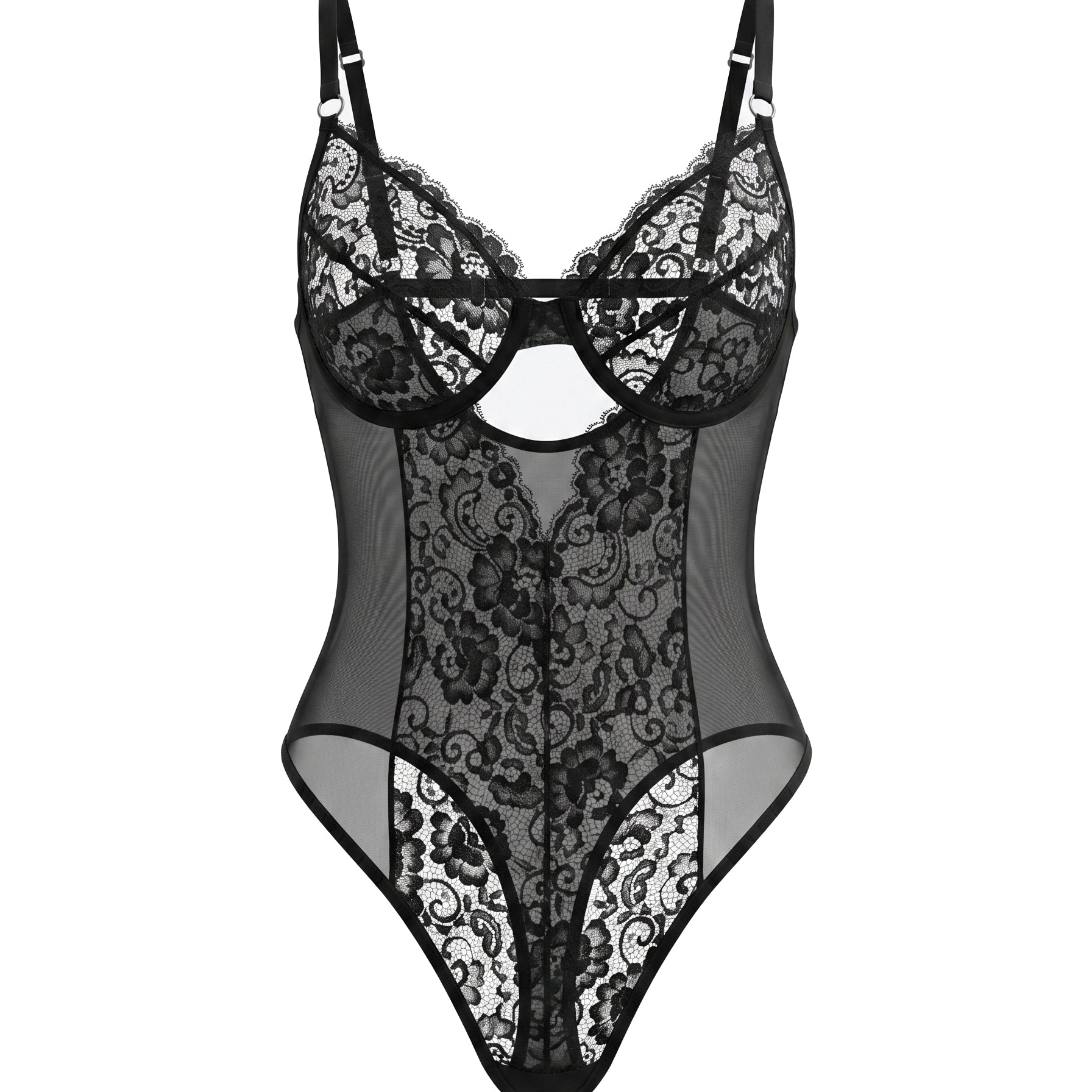 VIXEN SİYAH DANTEL BODYSUIT 1