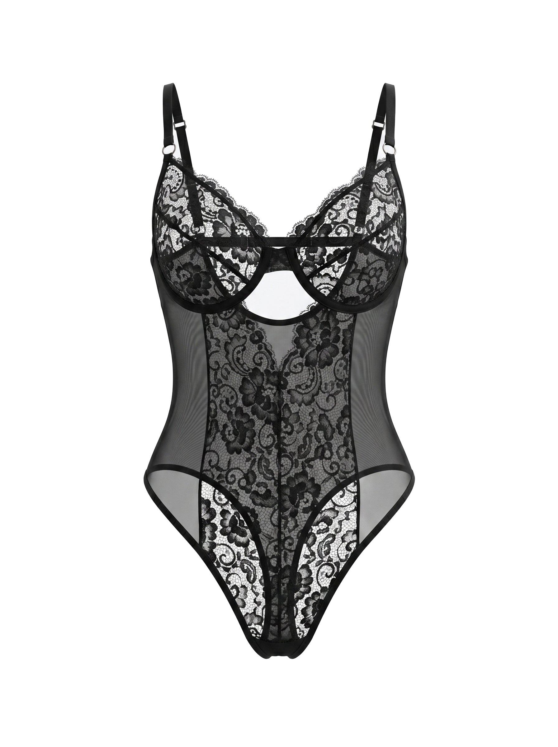 VIXEN SİYAH DANTEL BODYSUIT 1