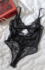 Vixen Siyah Dantel Bodysuit