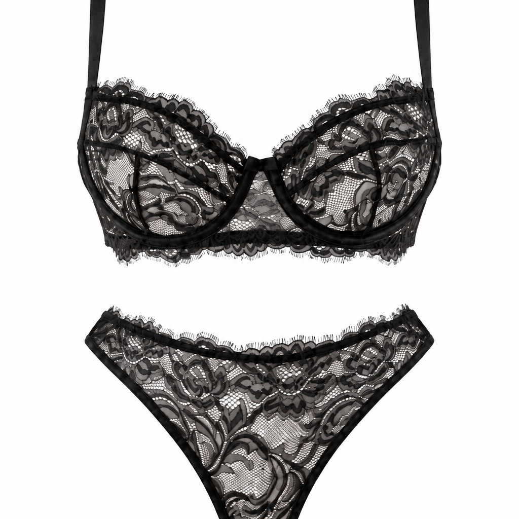 Bella Siyah Desteksiz Bralet Takım