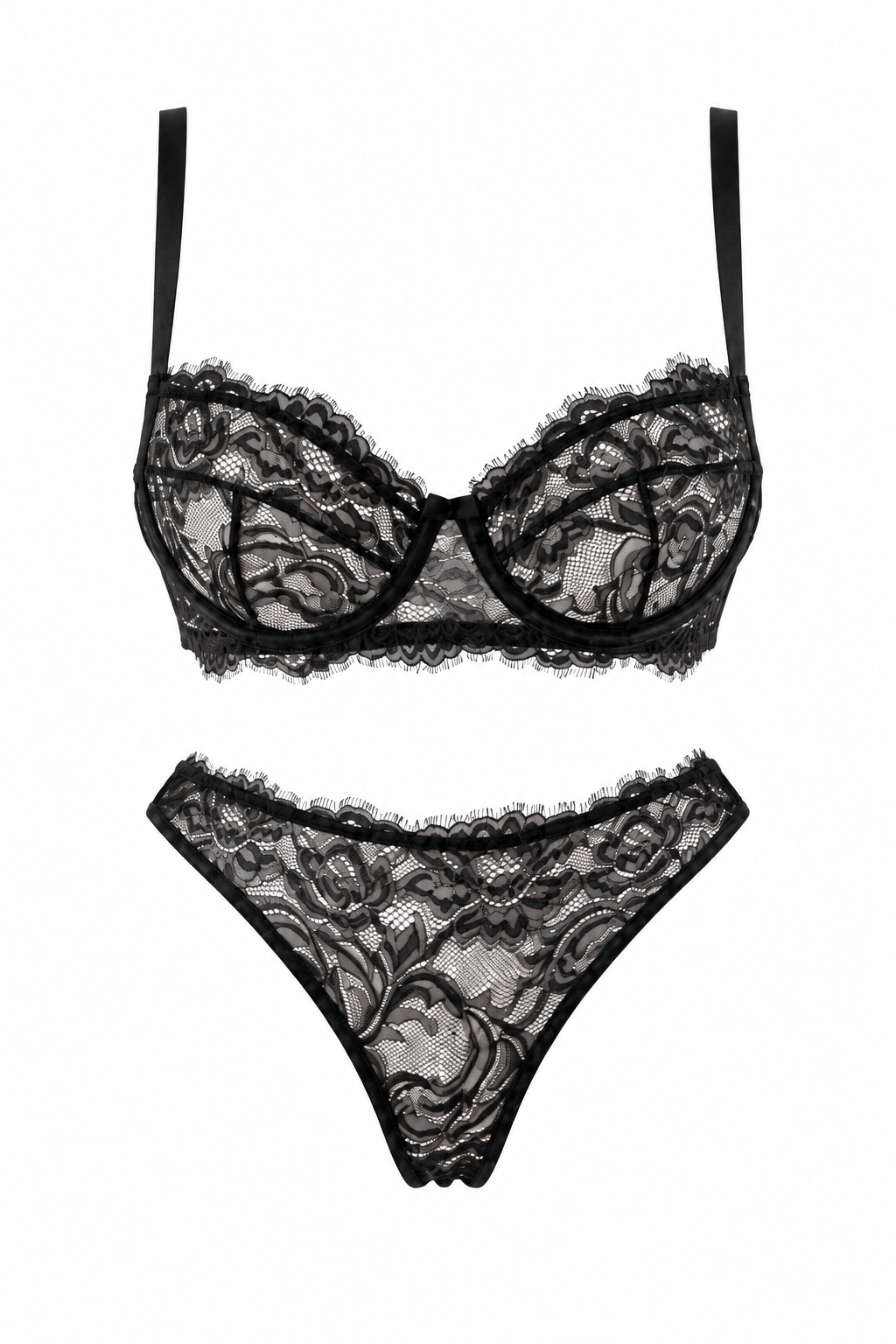 Bella Siyah Desteksiz Bralet Takım