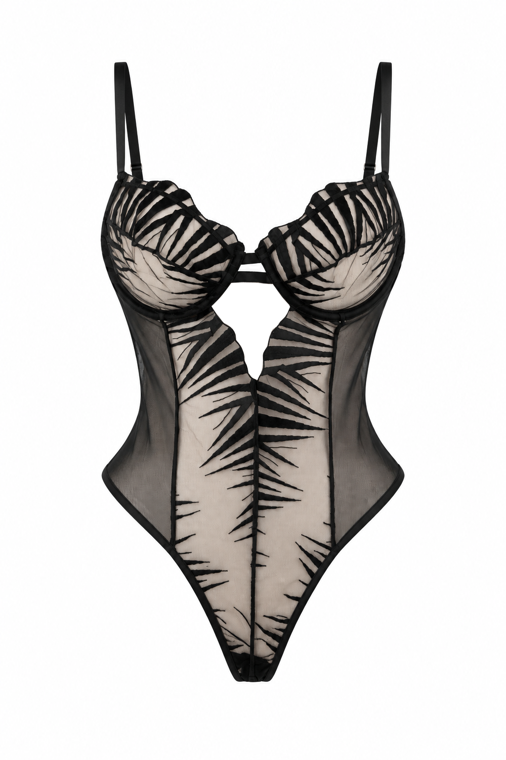 Nyx Siyah Transparan Bodysuit